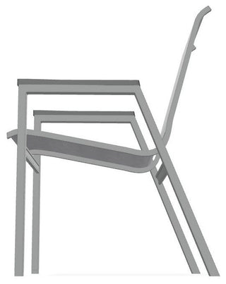 Bazza Sling Stackable Outdoor Dining Chair, Augustine Pewter/Graphite