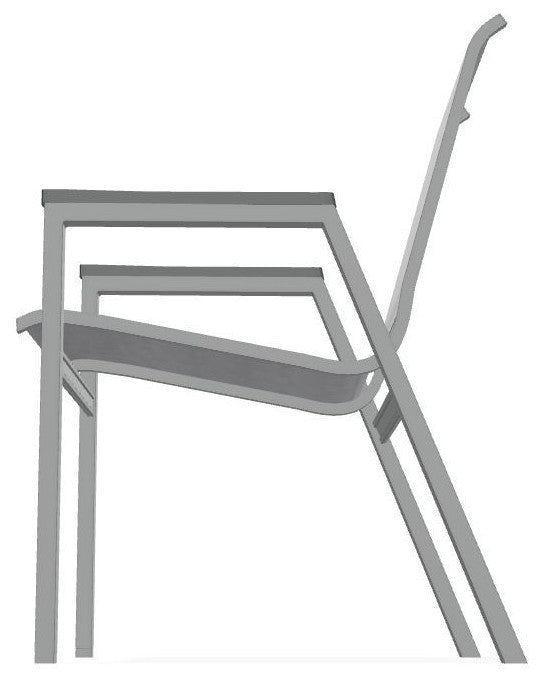 Bazza Sling Stackable Outdoor Dining Chair, Augustine Pewter/Graphite