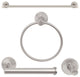 Nuk3y Luna Modern 4-Piece Bathroom Accessory Set 24" Towel Bar (Satin Nickel)