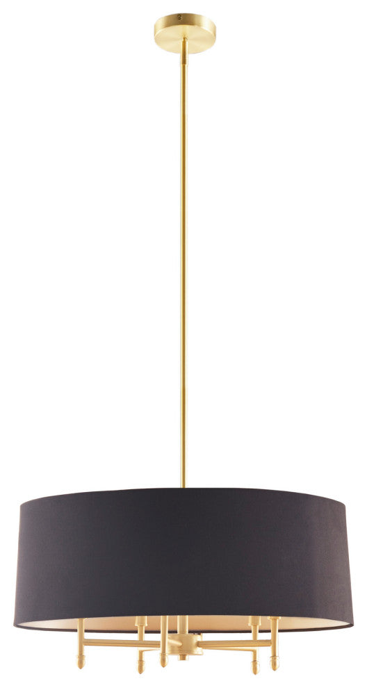 Hampton Hill 5-Light Dimmable Adjustable Height Chandelier, Gold/Black