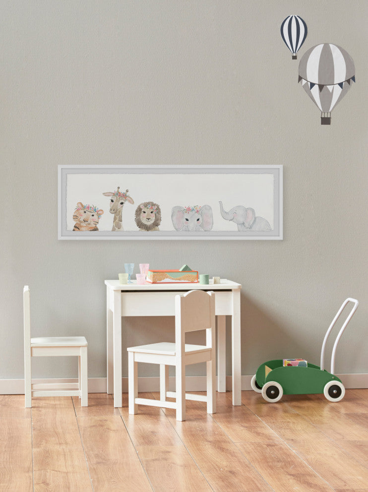 "Playtime Buddies" Framed Painting Print, 45x15