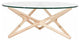 Star Glass Top Coffee Table, Solid Ash