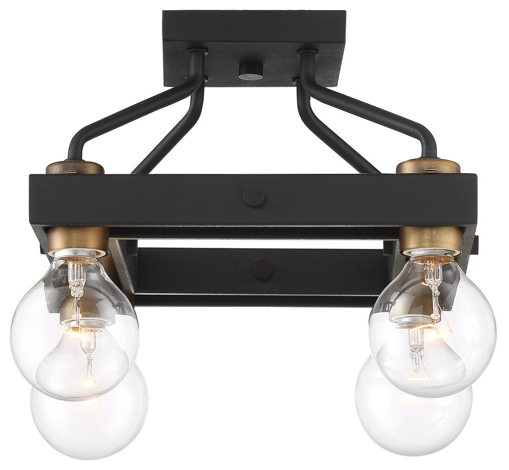 Ravella 4 Light Semi-Flushmount, Black