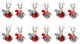 Plush Deer With Sweater Ornament, Set of 12
