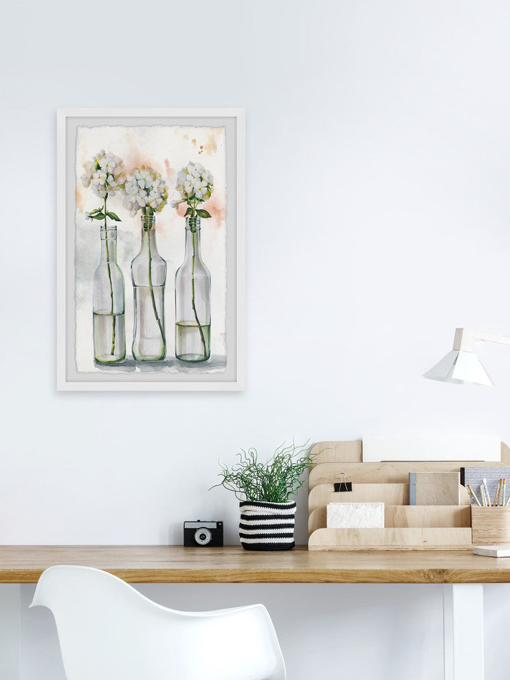 "Bottled Blooms" Framed Painting Print, 8"x12"