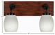 Oxbridge 2-Light Bath Bar, Matte Black & Painted Wood-look Metal/White Linen