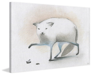 "Pattes Blanches" Painting Print on Wrapped Canvas, 18"x12"