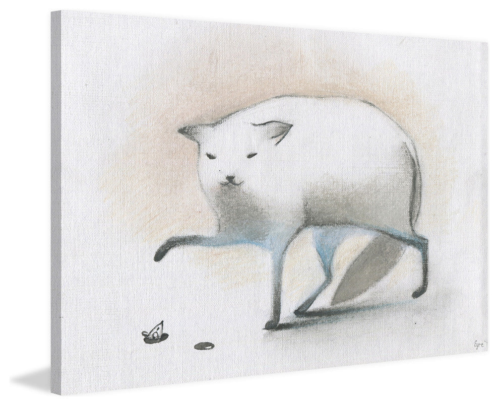 "Pattes Blanches" Painting Print on Wrapped Canvas, 18"x12"