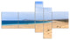 Sea and Clouds in Blue Sky, Seashore Canvas Art Print, 60"x32", 5 panels