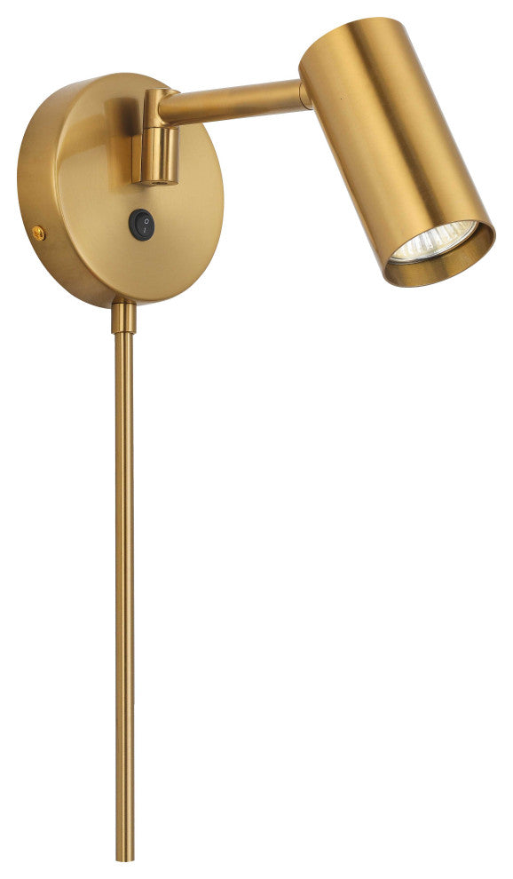 Stanly Contemporary 1 Light Aged Brass Metal Wall, Task