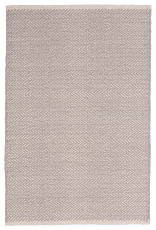 Dash & Albert Herringbone Dove Grey Handwoven Cotton Rug, Grey, 8' x 10'