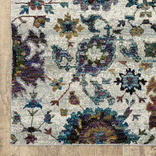 Adeline Persian Botanical Stone and  Multi Area Rug, 7'10"x10'10"