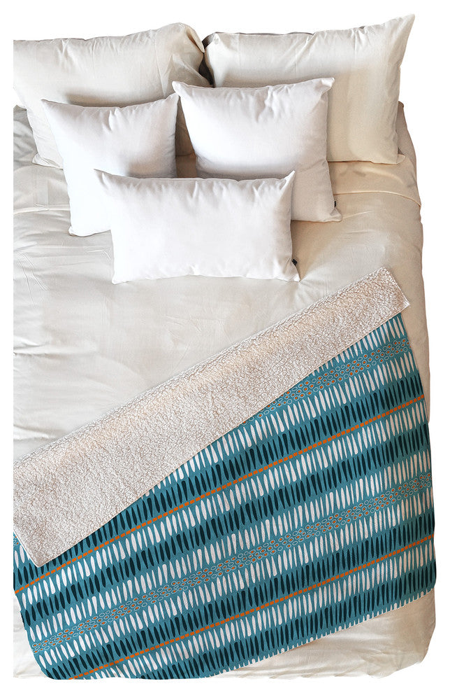 Caroline Okun Baby Teeth Mudcloth Fleece Throw Blanket