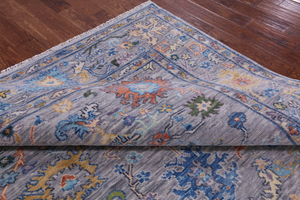 8' Square Turkish Oushak Handmade Wool Rug - Q15662