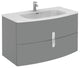 Eviva Cali 39 Wall Mount Gray Modern Bathroom Vanity White Integrated Sink