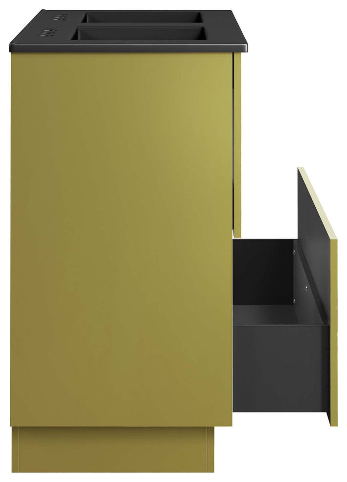 Quantum 48" Double Sink Bathroom Vanity - Black Gold