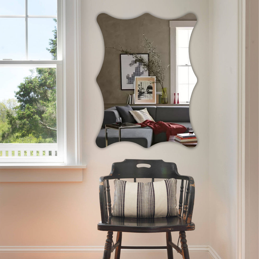 Reflection 32" Verical/Horizontal Hanging Rectangle Shaped Frameless Wall Mirror