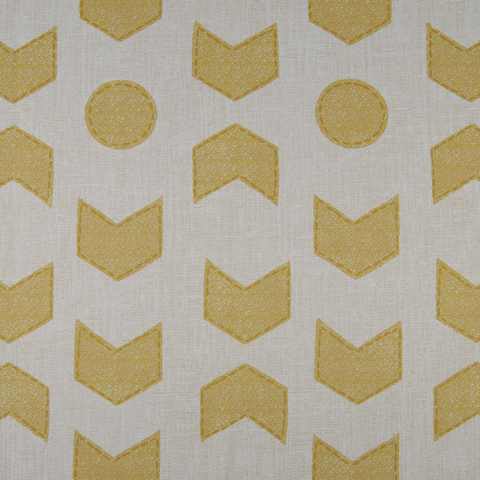 Badges Gold Room Darkening Fabric Sample, 4Wx4L