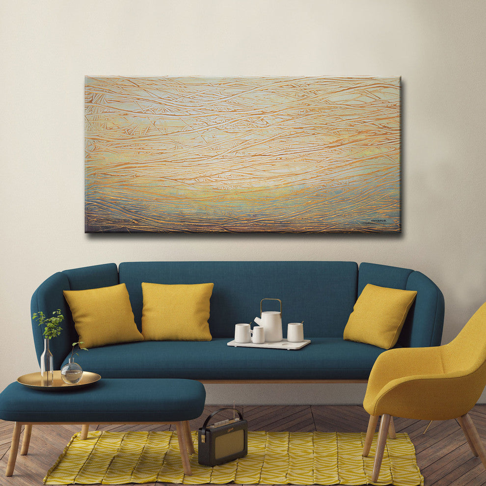 Canvas Art ''Gold Currents'' by Norman Wyatt, Jr., 20"x40"