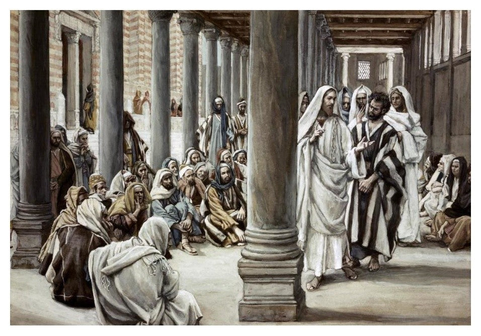 "Jesus Walking On Solomon's Porch" Digital Paper Print by James Tissot, 24"x17"
