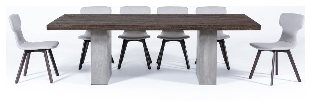 Modrest Renzo Modern Oak and Concrete Dining Table 94"
