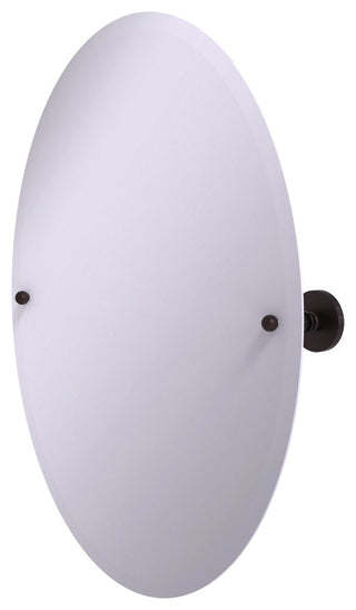 Frameless Oval Beveled Edge Tilt Mirror, Antique Bronze