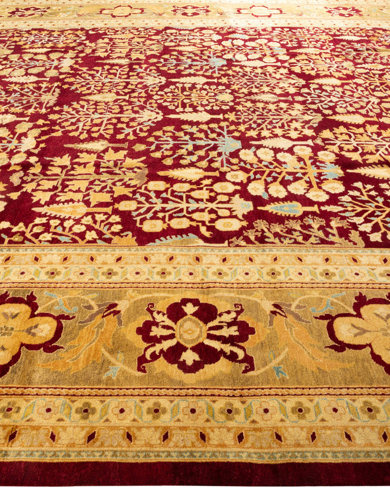 Eclectic, One-of-a-Kind Hand-Knotted Area Rug Red, 11' 10 x 15' 1