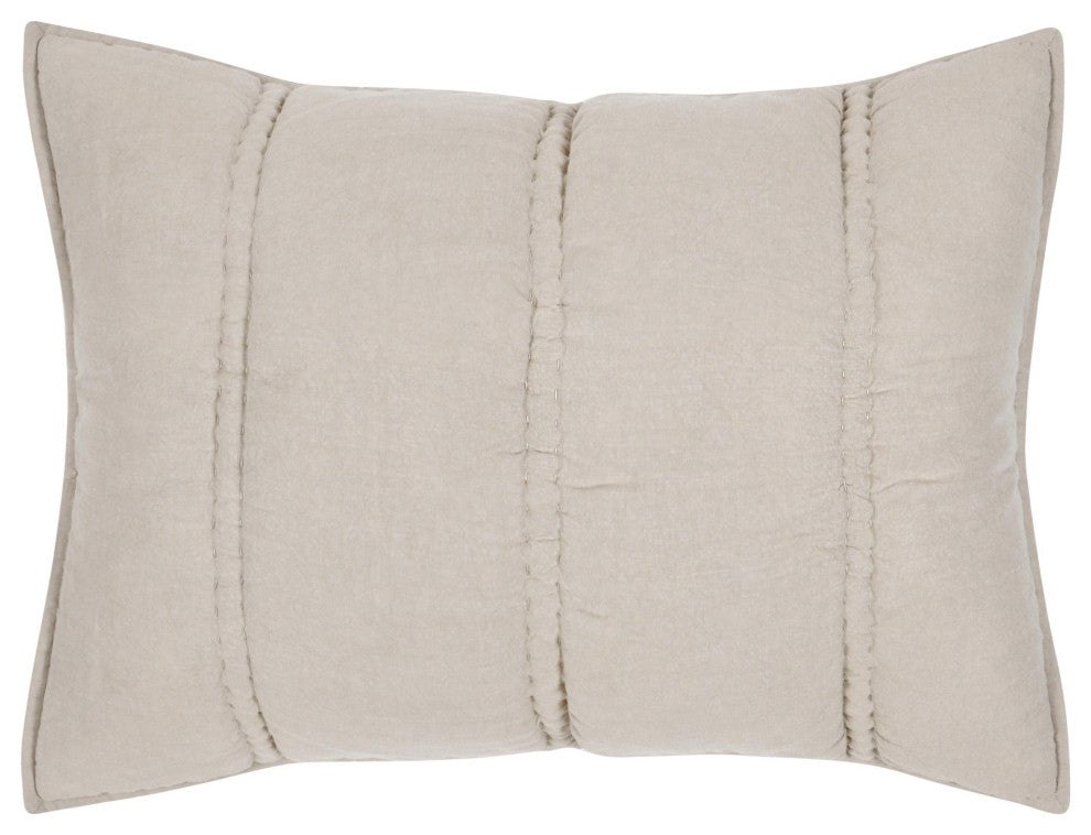 Rowen Sustainable Fabric Shams by Kosas Home, Beige, Standard 20x26