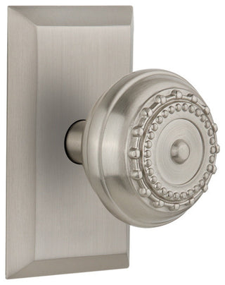 Studio Plate Privacy Meadows Door Knob, Satin Nickel