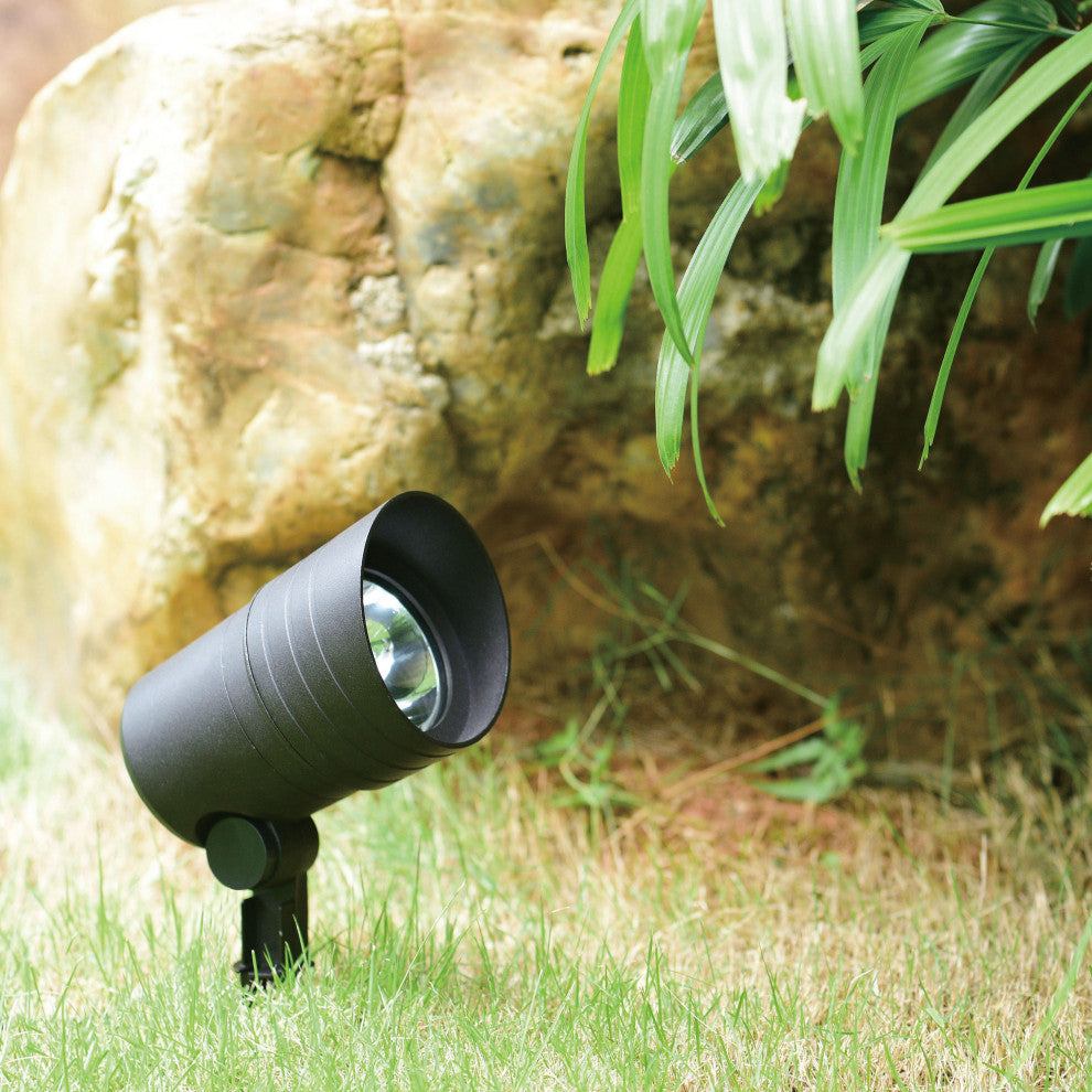 Low-Voltage Aluminum Black Outdoor Landscape Path Flood Light LED Clear Glass