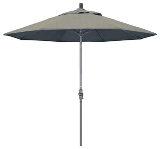 9' Grey Collar Tilt Lift Fiberglass Rib Aluminum Umbrella, Sunbrella, Spectrum Dove