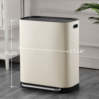 Kitchen 16-Gallon Double-Bucket Step Trash Can With Odor Filter and Lid Support