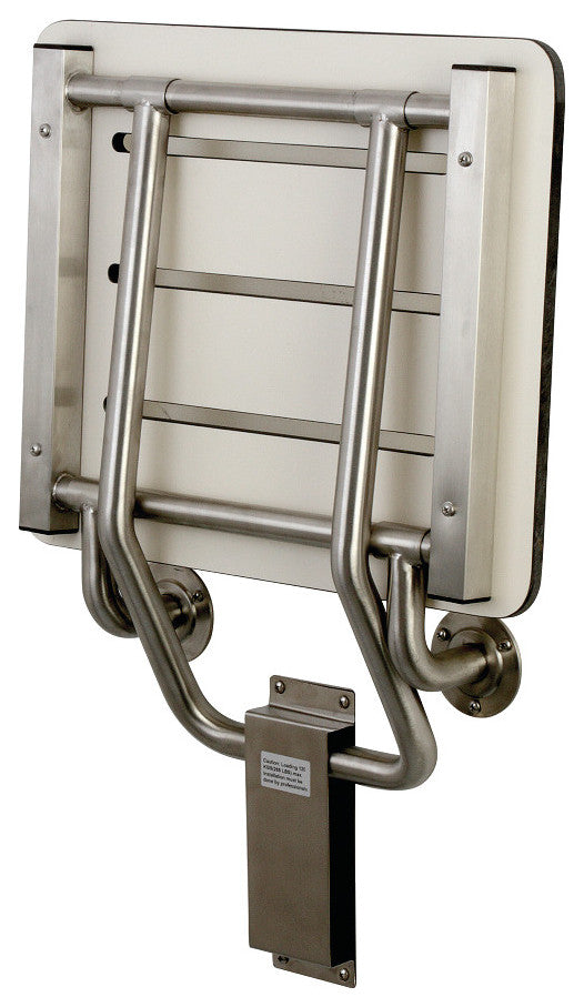 Kingston 18" x 16" Wall Mount Fold Down Shower Seat, Brushed Stainless Steel