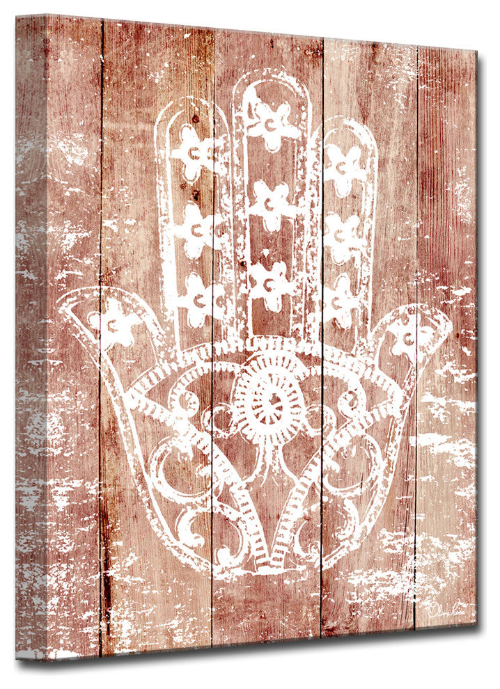 Ready2HangArt Inspirational ''Hamsa Hand I'' Wrapped Canvas Wall Art