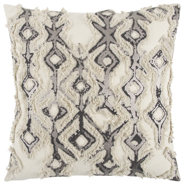 Ivory Gray Snakeskin Pattern Throw Pillow