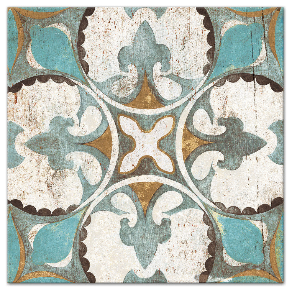 Distressed Moroccan Tile 24x24 Canvas Wall Art
