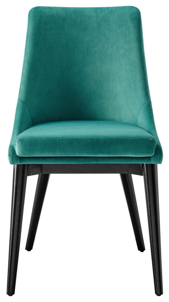 Side Dining Chair, Set of 2, Teal Blue, Velvet, Modern, Cafe Bistro Hospitality