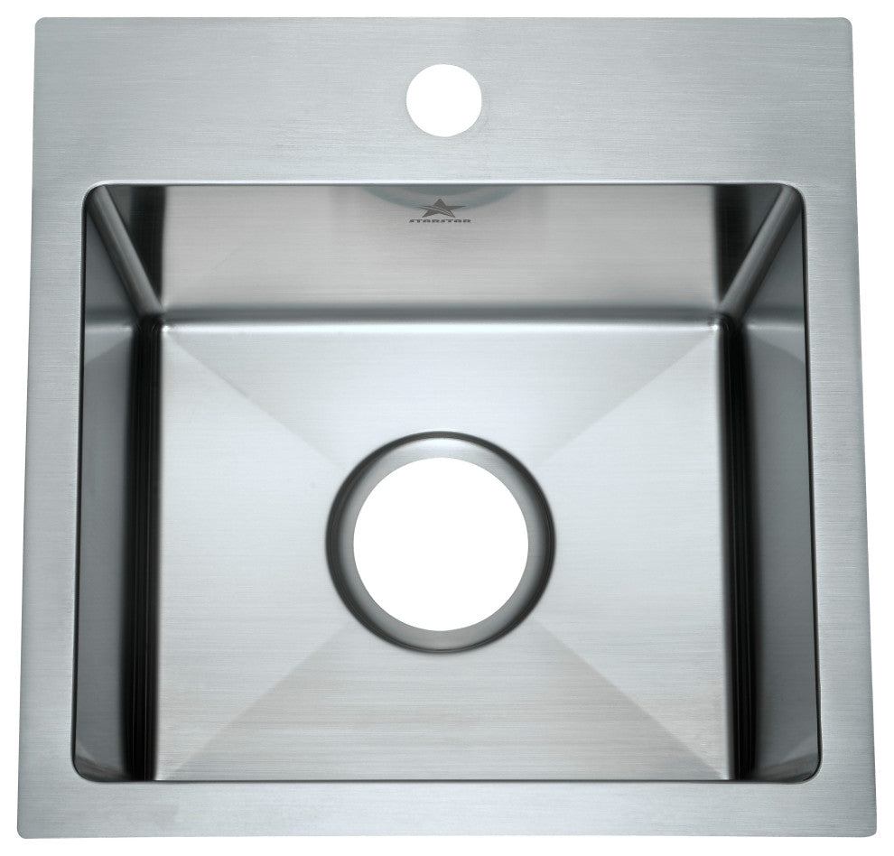 Drop-in Topmount 304 Stainless Steel, Single Bowl, 15x15x9, With Grid