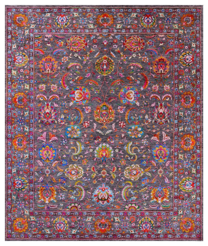 8' 0" X 10' 0" Persian Wool & Silk Hand Knotted Rug - Q14923