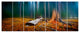 Blue Forest on Foggy Morning, Landscape Canvas Art Print, 83"x32", 7 Panels