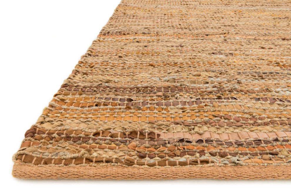 Natural Leather & Jute, Edge Area Rug, Tan, 2'3"x3'9"
