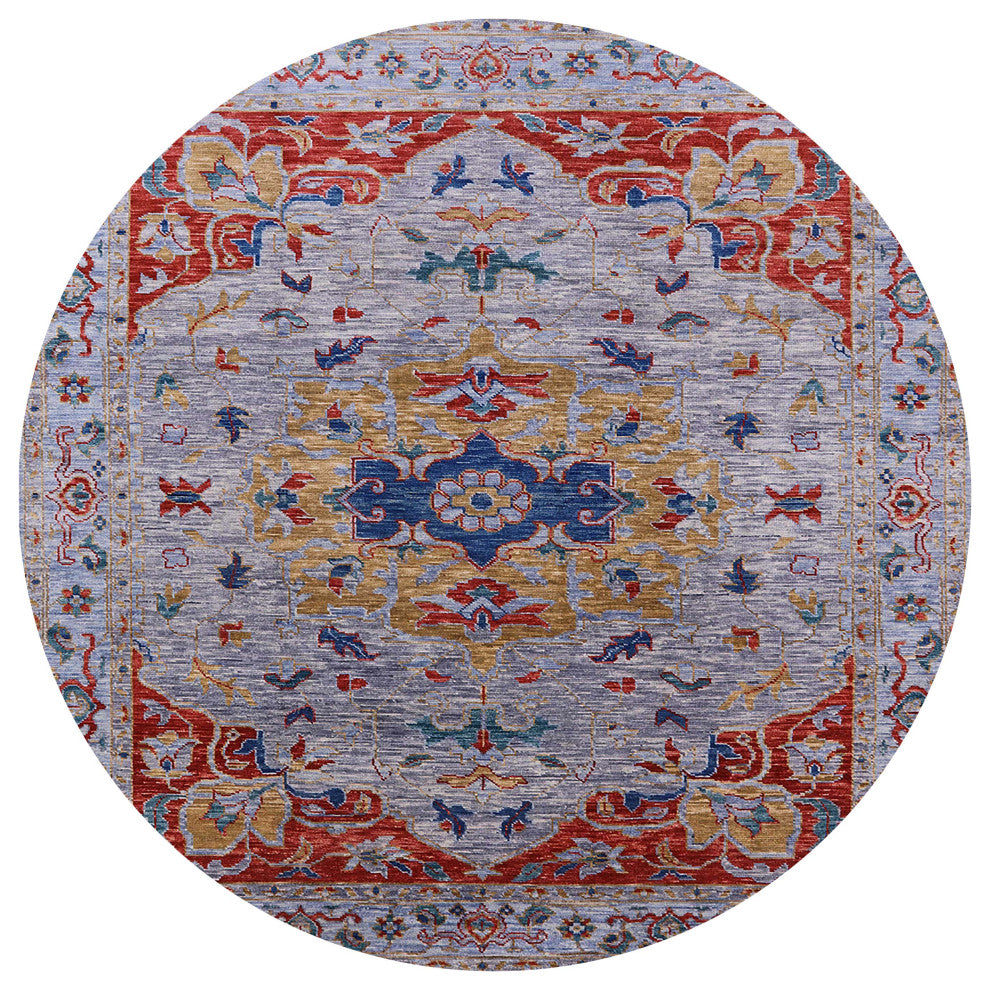 Ahgly Company Indoor Round Mid-Century Modern Area Rugs, 4' Round