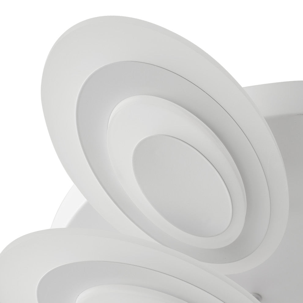 Modern Matte White Flower Shape Semi Flush Mount Ceiling Lamp
