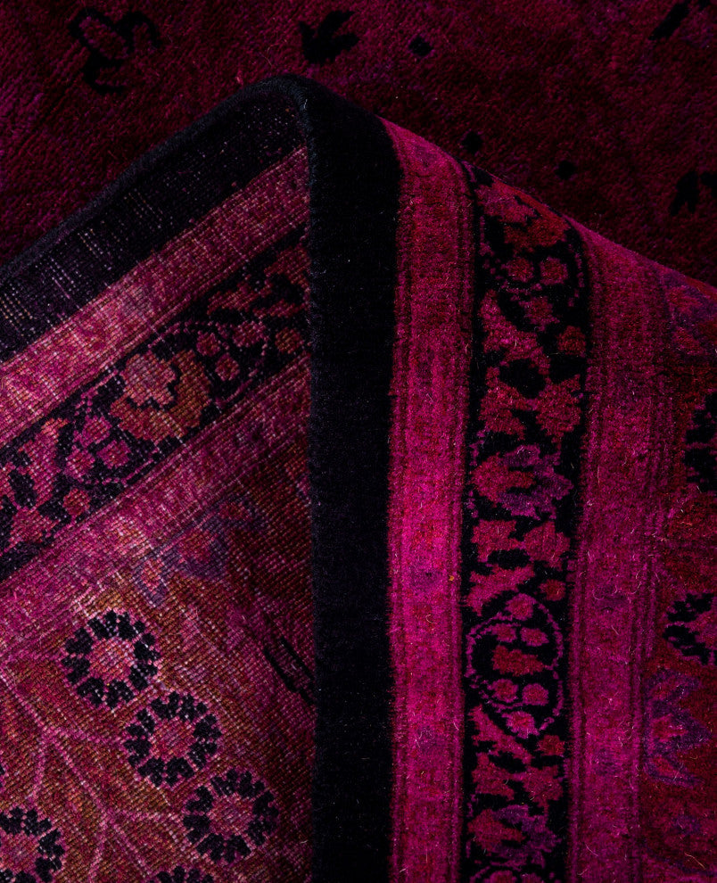 Overdyed One-of-a-Kind Hand-Knotted Area Rug Purple, 6' 3" x 13' 2"
