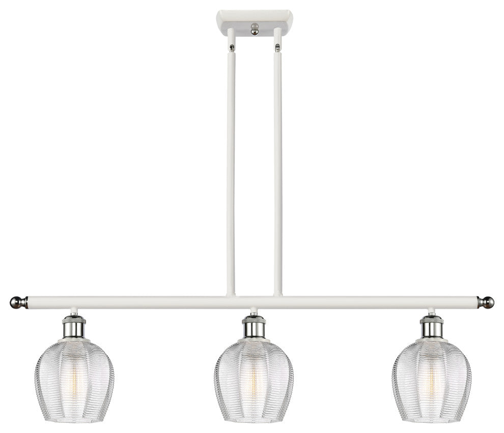 Innovations 516-3I-WPC-G462-6-LED 3 Light Island Light, White, Polished Chrome