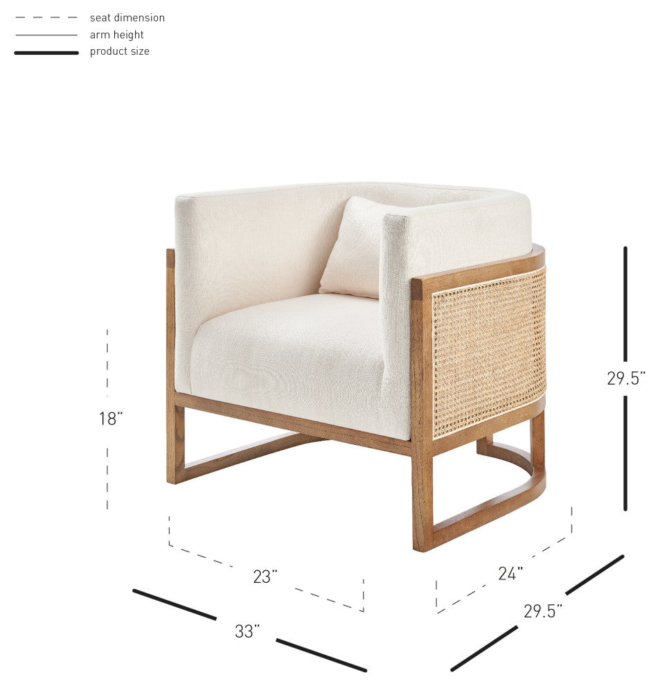 Velma Accent Arm Chair w/ Rattan