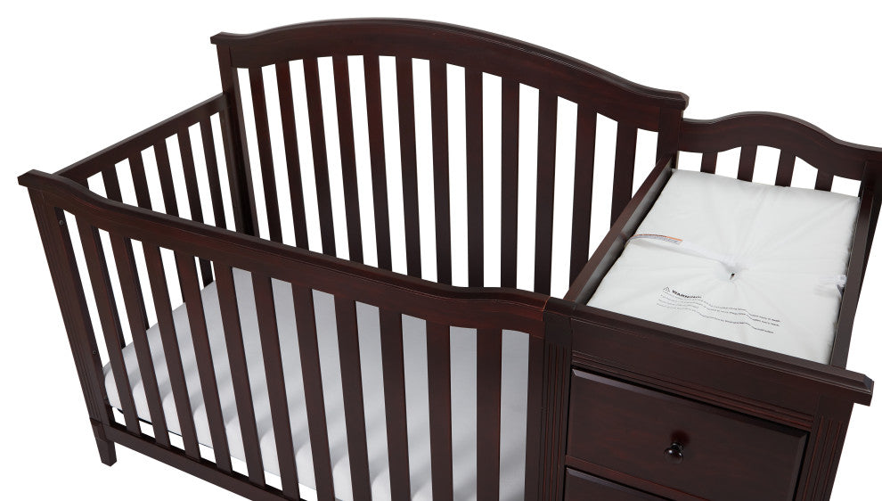 Kali 4-in-1 Convertible Crib, Espresso, With Changer (3 Drawers)