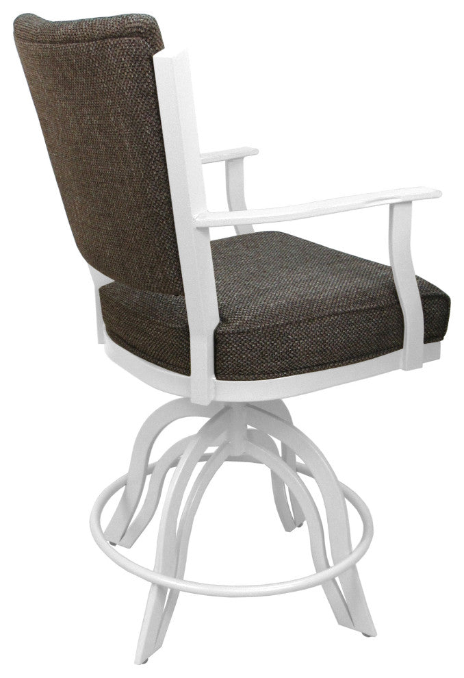 Montana Swivel Tilt Metal 30" Bar Stool or Counter 26" on A Base, Plumley Cocoa - White, 26"
