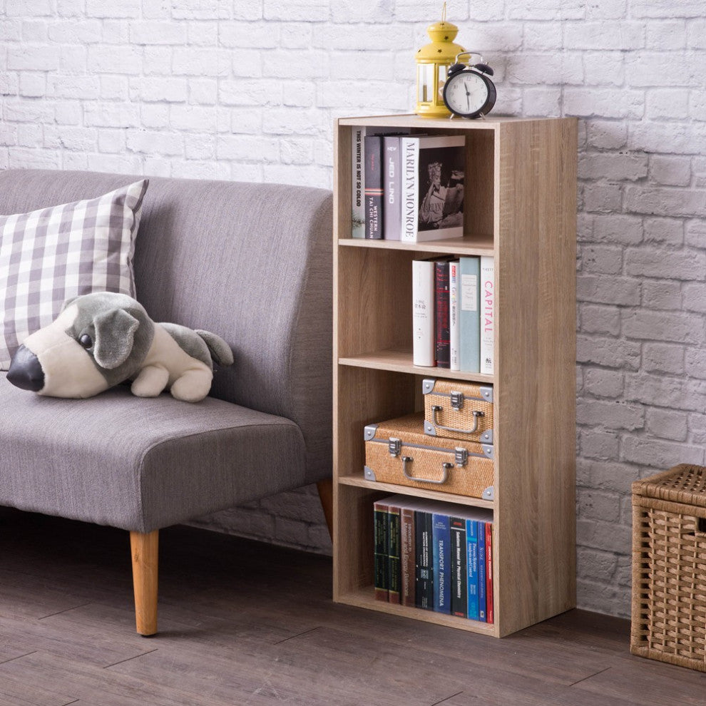 Classic Natural 4 Shelve Storage Bookcase