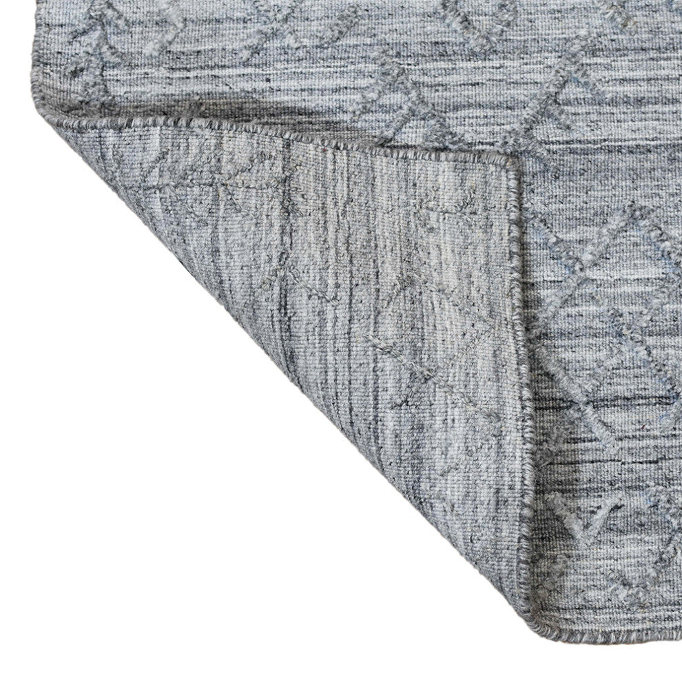 HAND WOVEN FLAT WEAVE KILIM POLYESTER AREA RUGS -Rectangle,Silver,Geometric, [Rectangle] 8'x10'